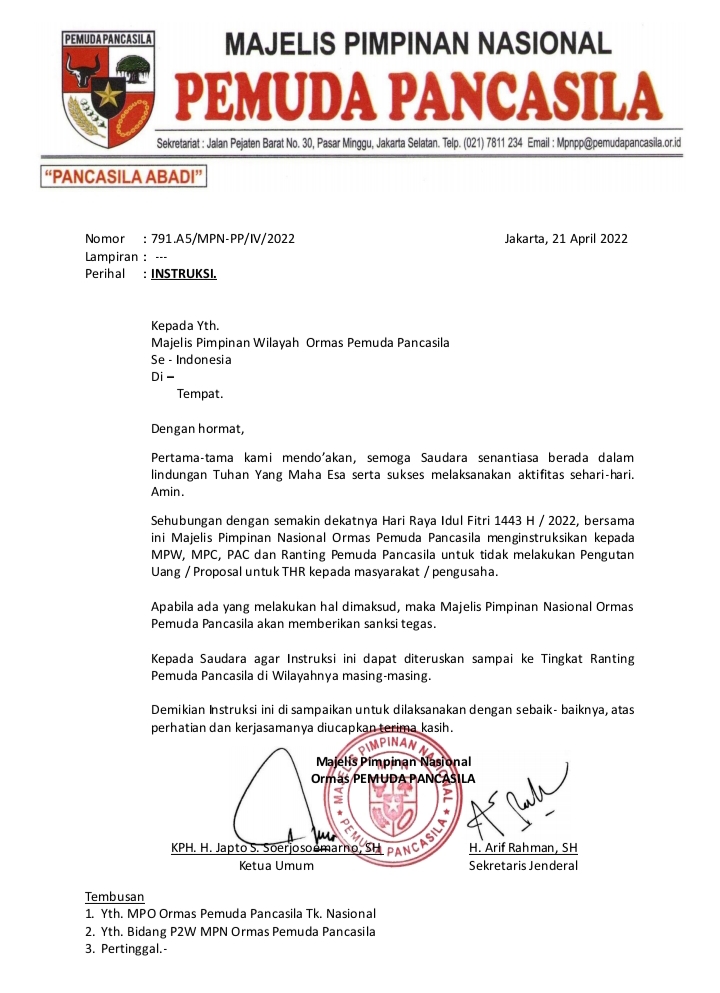 MPN PP Keluarkan Instruksi, MPW PP Sumut Akan Tindak Tegas Pelaku Pungutan THR