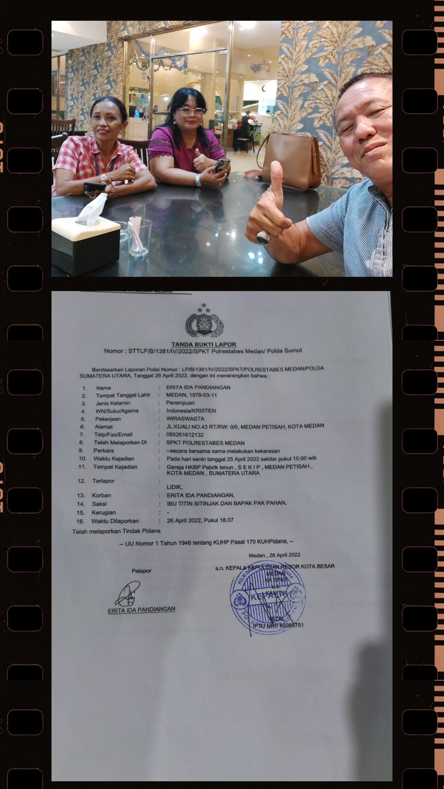 Dianiaya Para Pendemo, Sekretaris PAC LSM PAKAR Medan Petisah Lapor ke Polisi