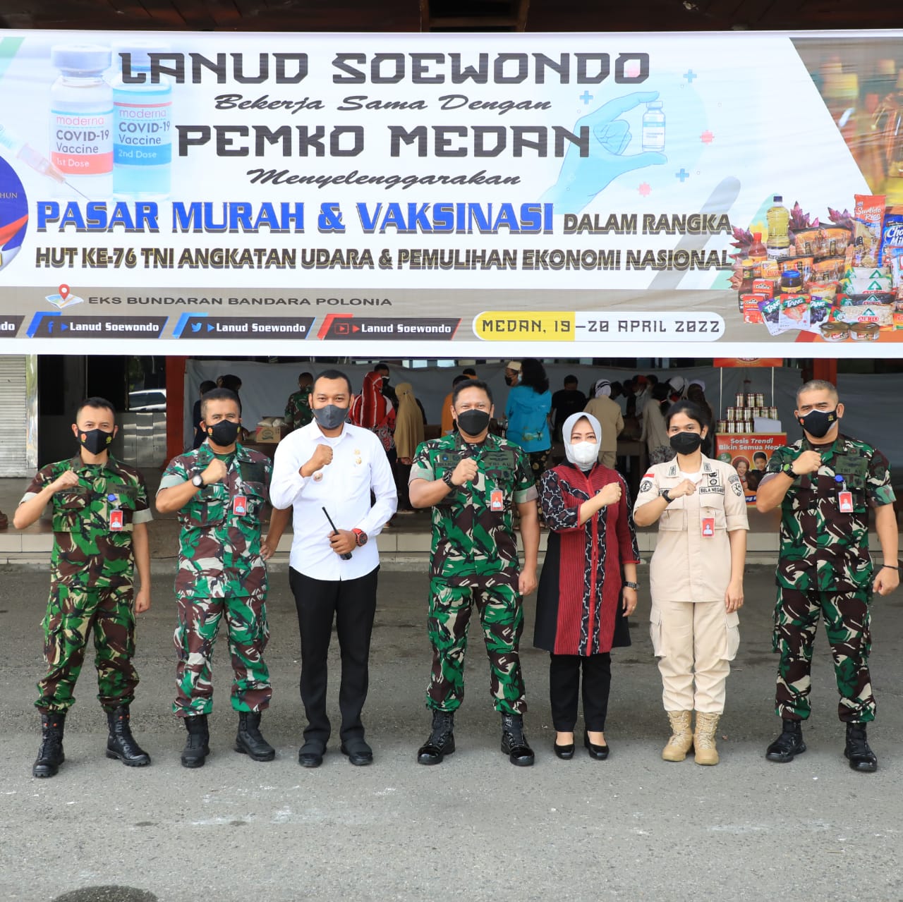 Pemko Medan Berkolaborasi dengan Lanud Soewondo Gelar Pasar Murah di Eks Bandara Polonia