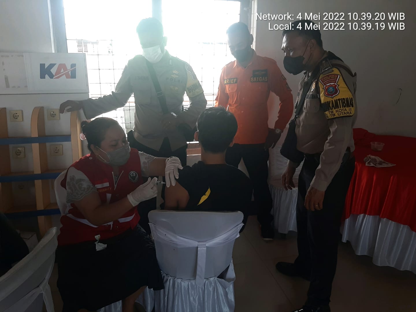 Lebaran Idul Fitri 1443 H, Polres Tanjung Balai Berikan Pelayanan Vaksin di Pos Pam