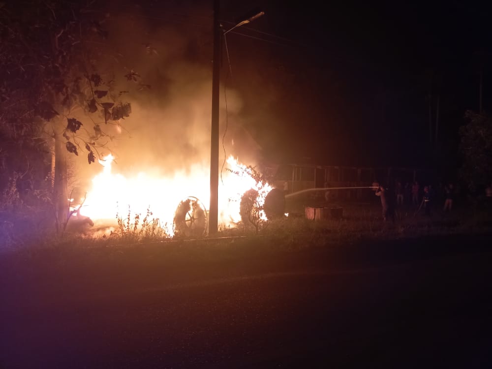 Kabel Telkom Terbakar Hanguskan Rumah Saluddin, Di Desa Kampung Sawah Natal