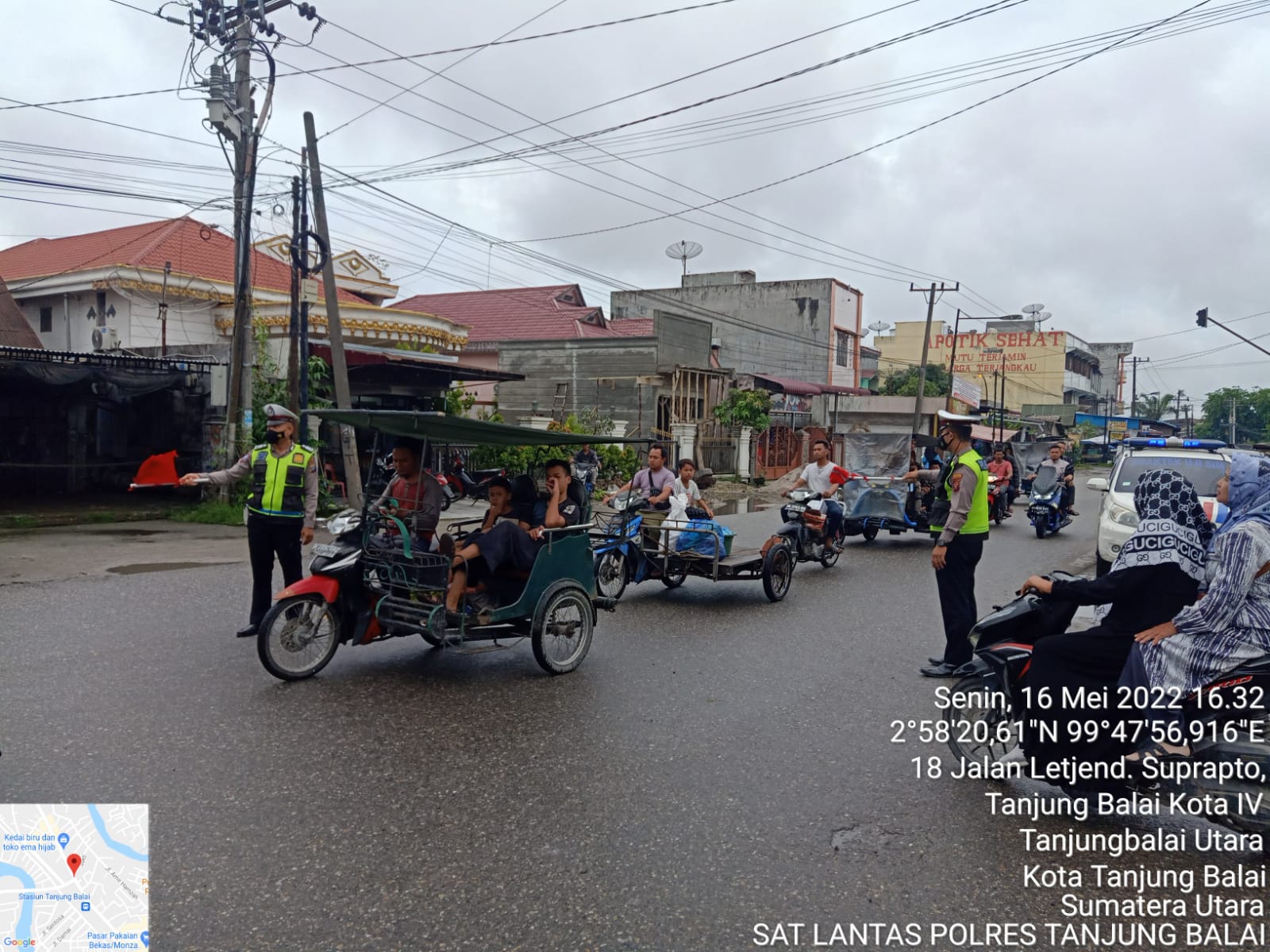 Satlantas Polres Tanjungbalai Laksanan Giat Patroli Sore Antisipasi Kemacetan dan Pelanhgaran Lalin