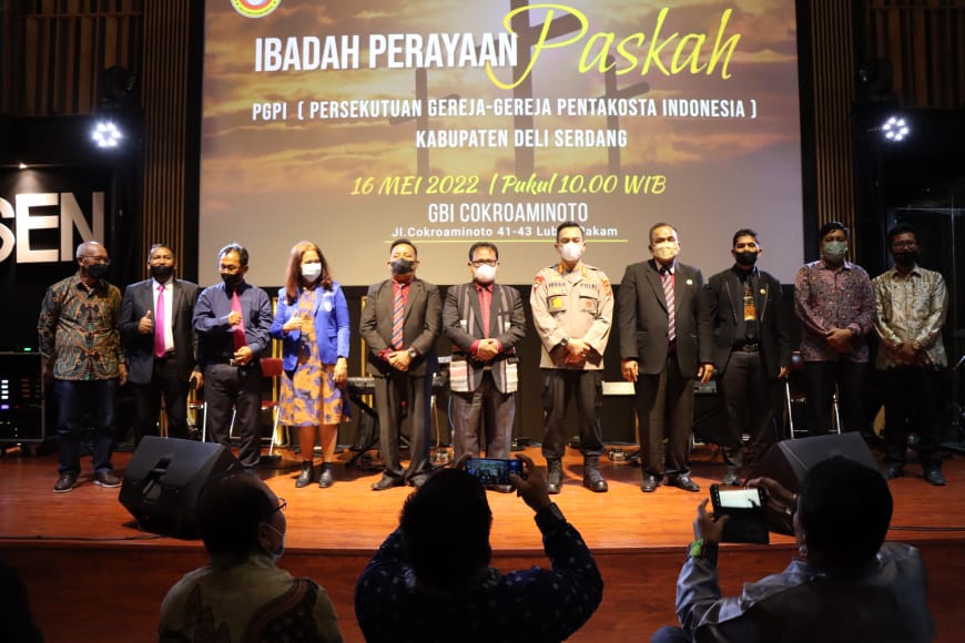 Kapolresta DS Hadiri Perayaaan Paskah Persekutuan Gereja-Gereja Pentakosta Indonesia Deli Serdang