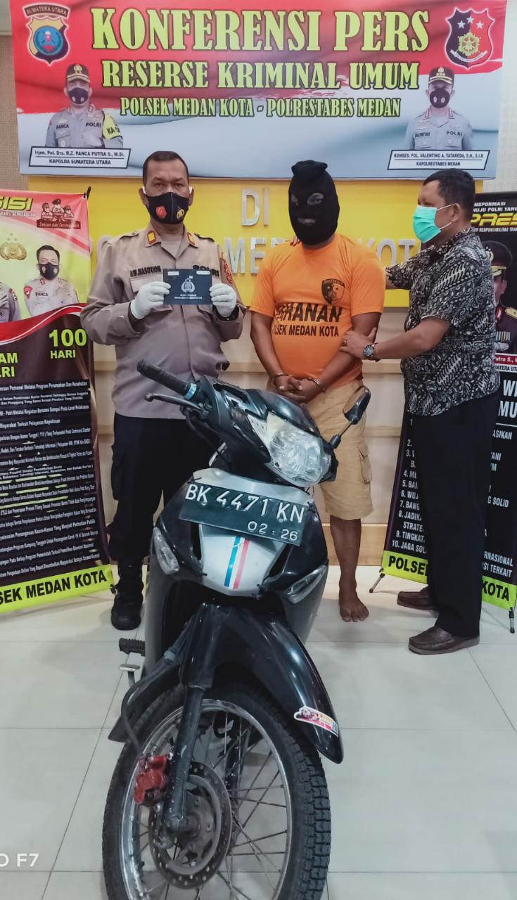 Pelaku Ranmor Diciduk Polsek Medan Kota 1 Unit Sepmor Diamankan.