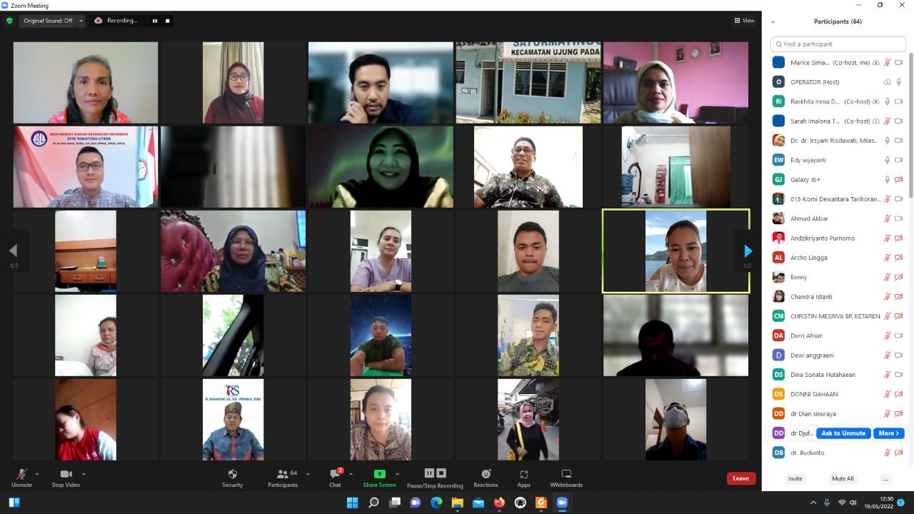 Webinar Nasional Prodi MHKes UNPAB:  Badan Penyelesaian Sengketa Kesehatan Alternatif Solusi Semua Pihak dan Hindarkan Kriminalisasi Tenaga Kesehatan