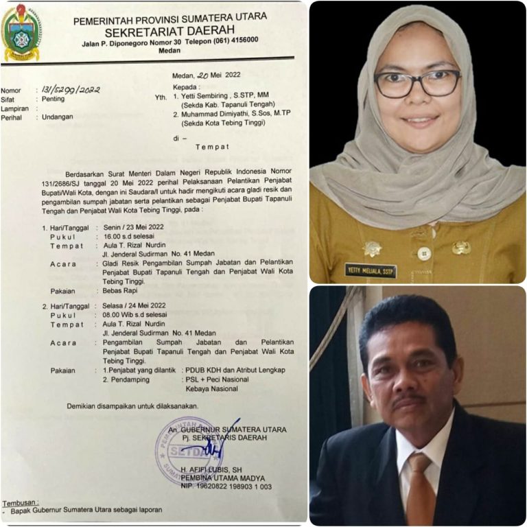 Gubsu Akan Lantik Yetti Sembiring dan Dimiyathi,Ini Jadwalnya