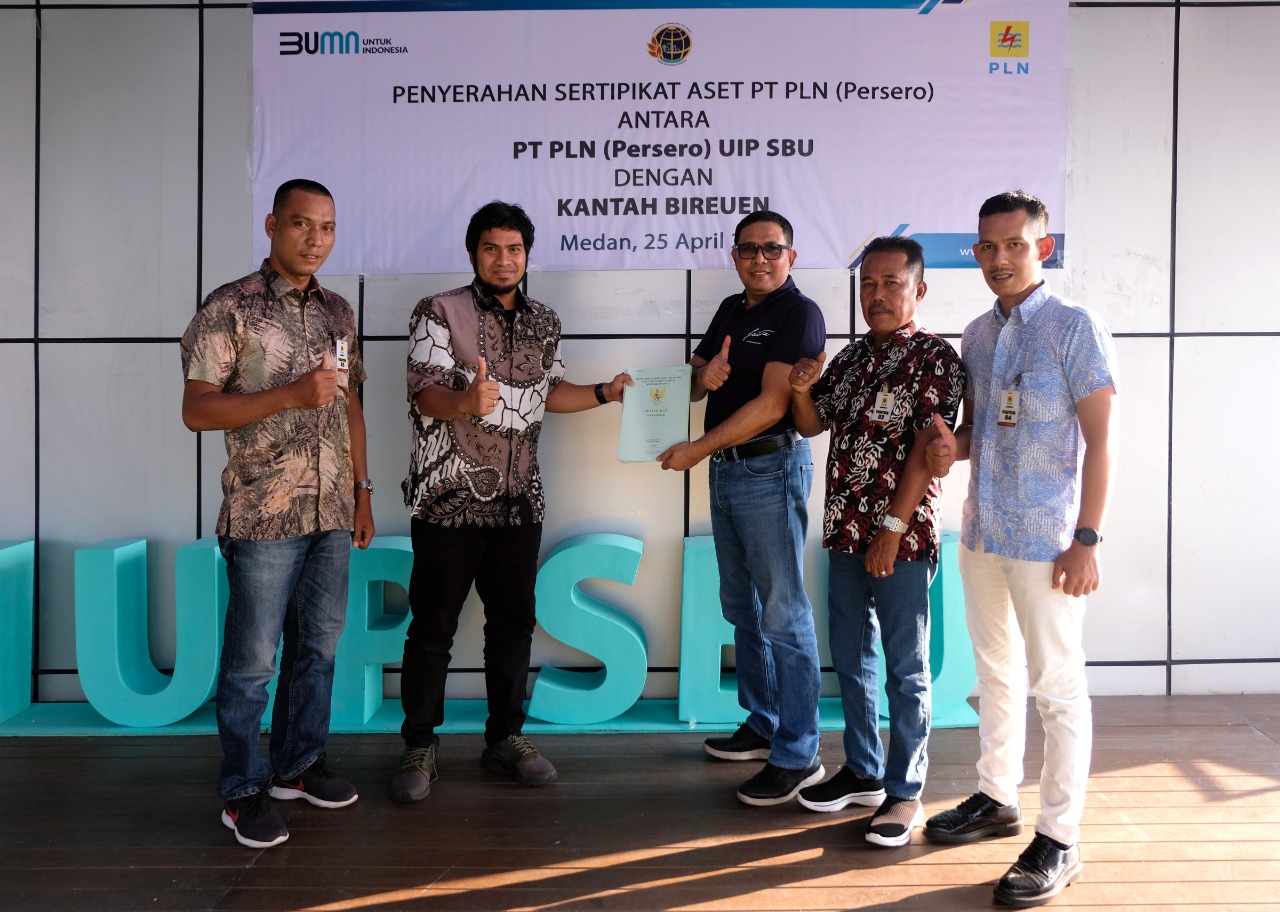 Kantah Bireun Tuntaskan 162 Sertipikat Aset PLN UIP Sumbagut