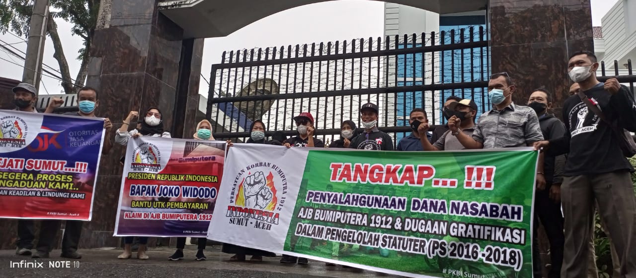 Gelar Aksi di Kejatisu, Pemegang Polis Tuntut Bongkar Mafia di AJB 1912, Ini 8 Tuntutanya