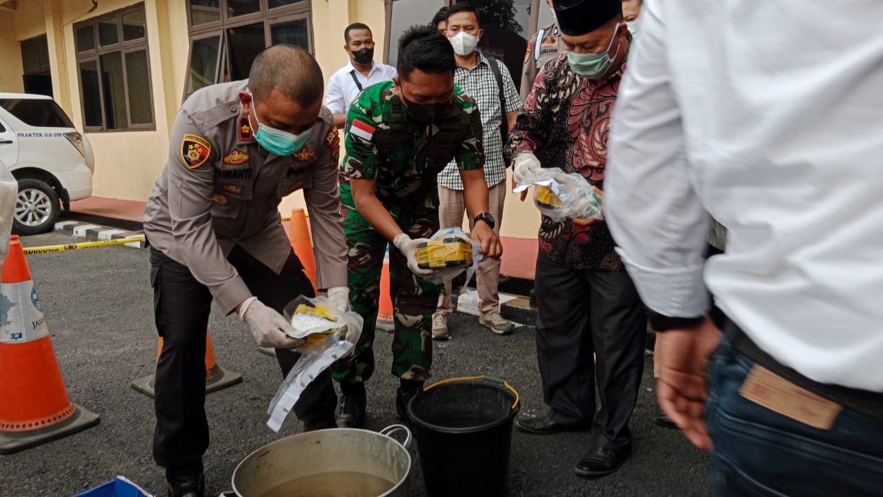 Polres Tanjung Balai Musnahkan 4.407,8 Gram Sabu Hasil Tangkapan Sat Narkoba Polres Tanjungbalai