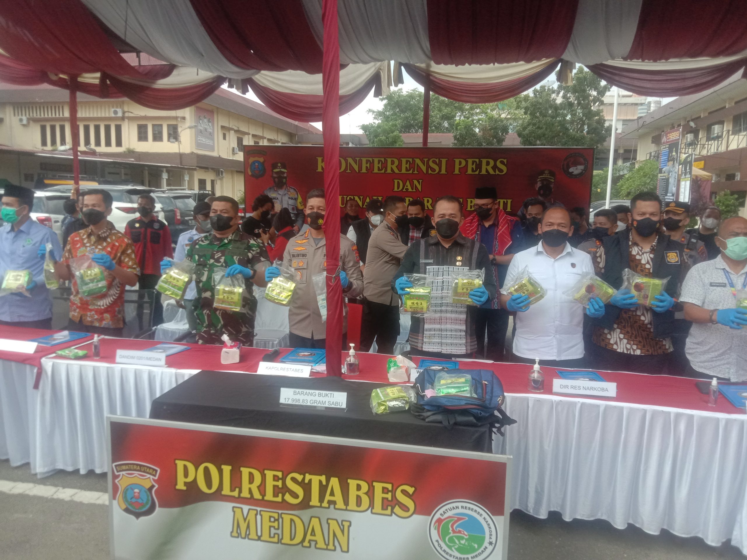 Polrestabes Medan Ungkap Peredaran Narkoba, Sebanyak 18.180 Kg Sabu Dimusnahkan