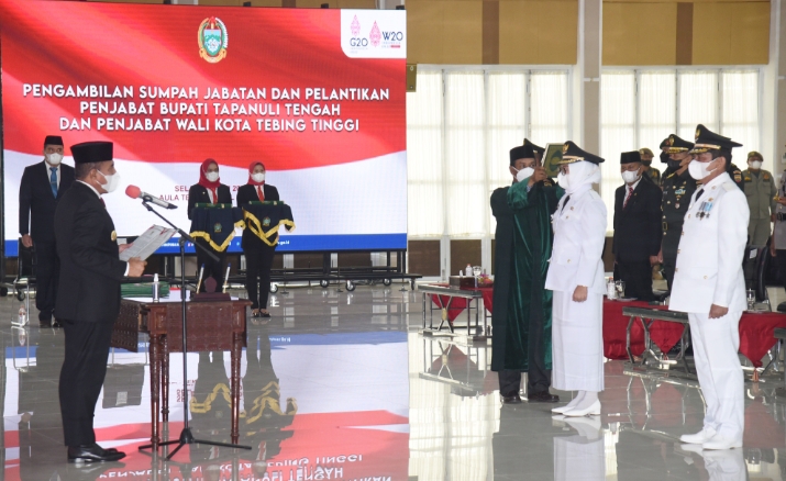 Lantik Pj Walikota Tebingtinggi dan Bupati Tapteng,Ini Pesan  Gubernur Edy Rahmayadi Tiga Hal