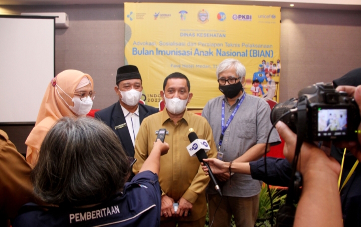 Sumut Komitmen Sukseskan Bulan  Imunisasi Anak Nasional Tahun 2022 Capai Target Hingga 95%