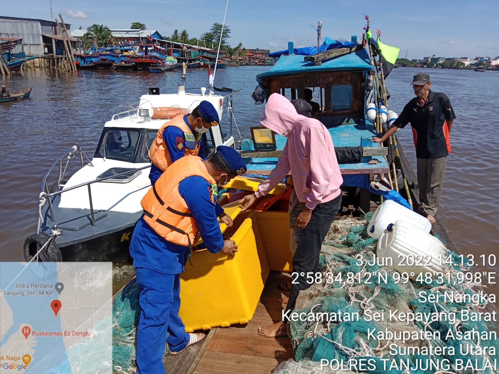 Lagi, Satpolair Polres Tanjungbalai Hentikan Kapal Tanpa Nama Guna Pemeriksaan