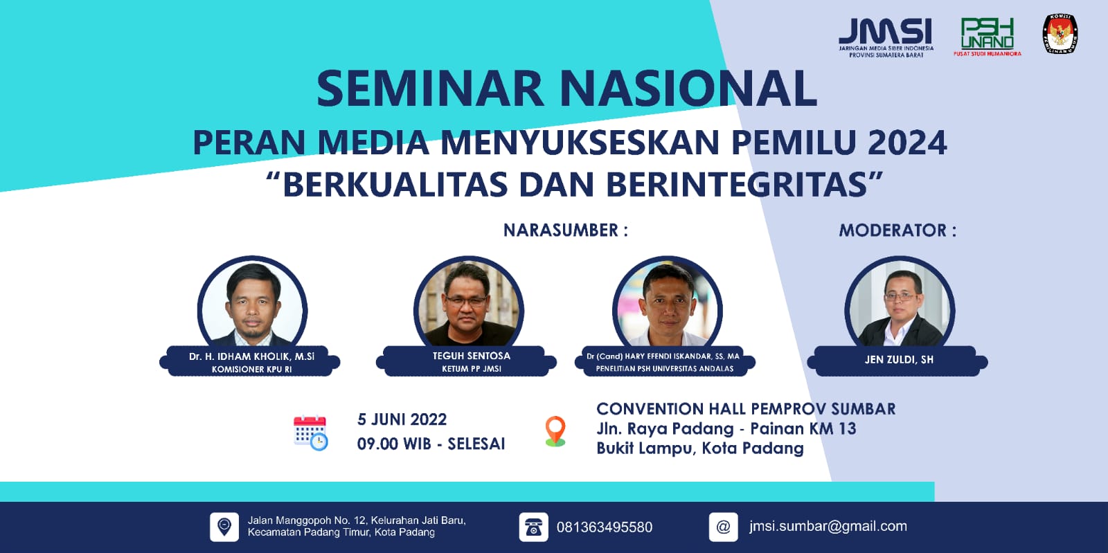 Digagas JMSI Sumbar, Digelar Seminar Peran Media Sesukan Pemilu 2024 Yang Berkualitas