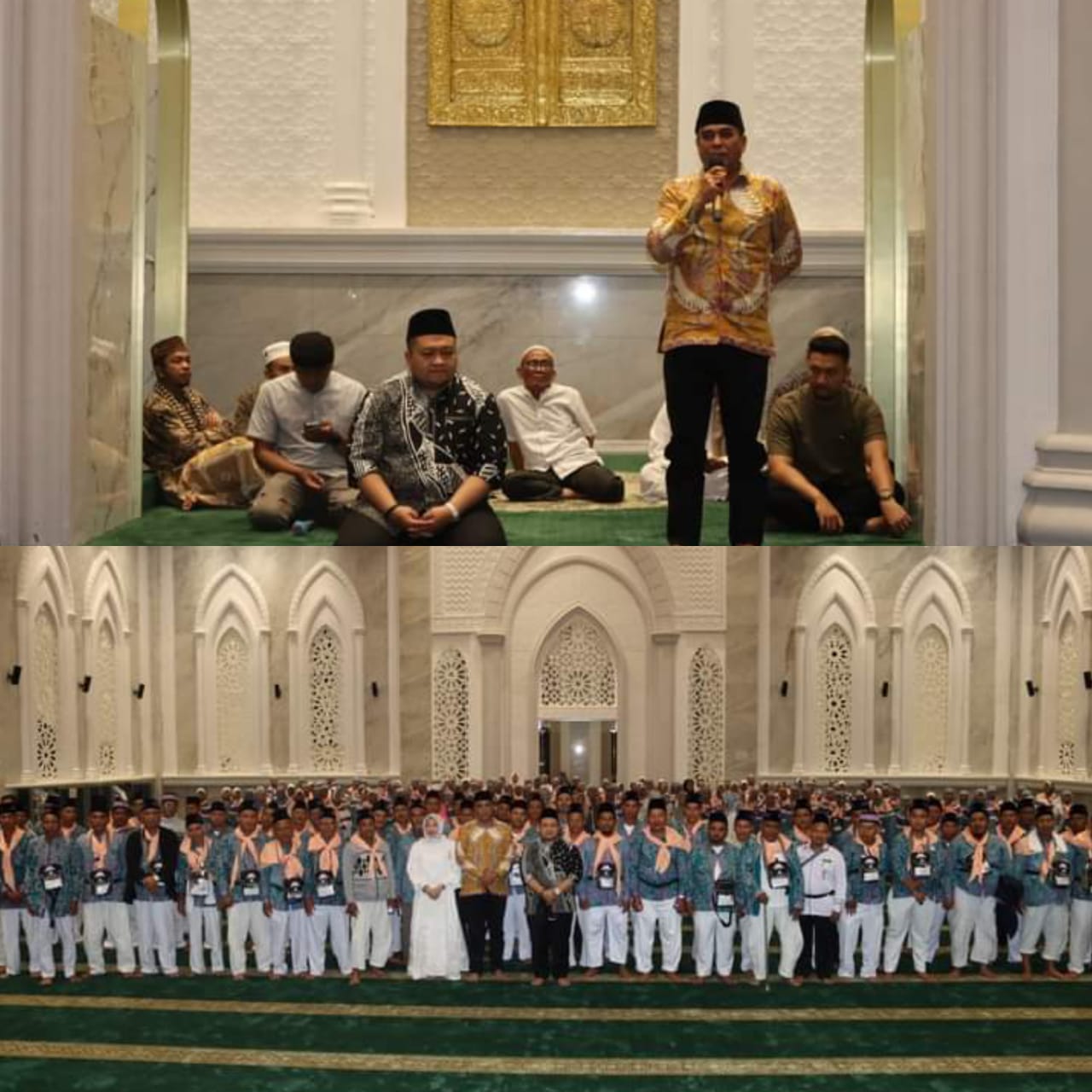 Bupati Tapsel Sambut Rombongan JCH di Masjid Agung Syahrun Nur