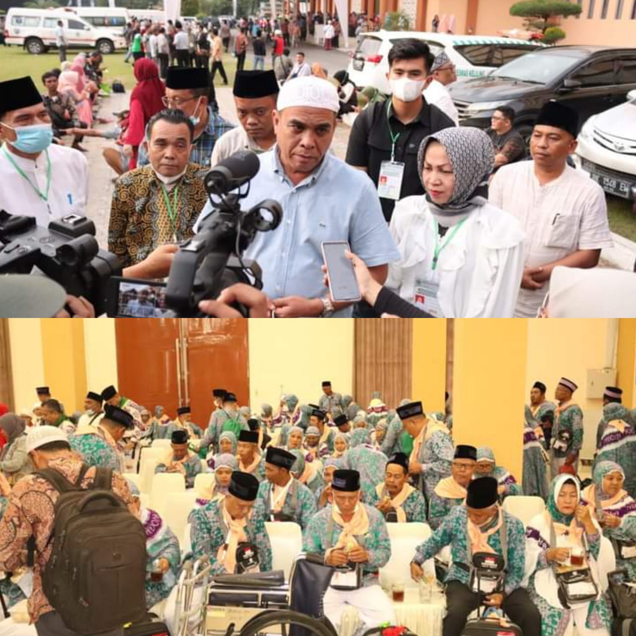 Bupati Madina Bersama Rombongan Jamaah Calon Haji Madina Tiba di Asrama Haji Medan