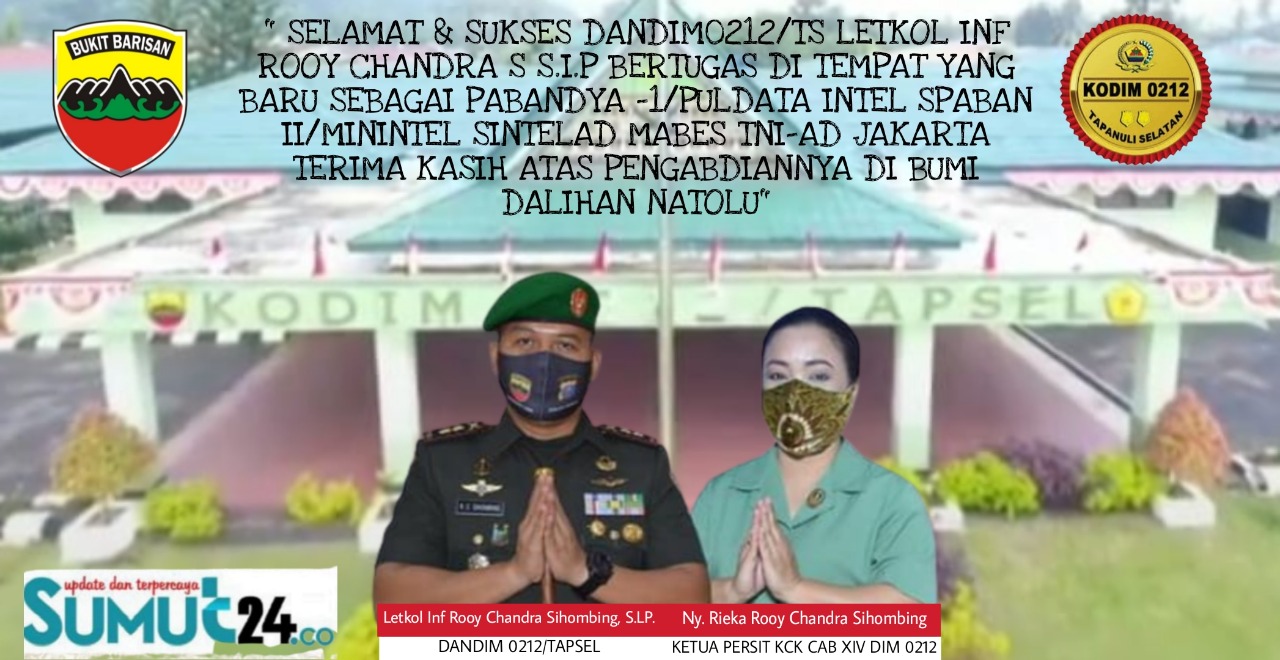 Kiprah Setahun Sepuluh Bulan Dandim 0212/TS Letkol Inf Rooy Chandra S S.I.P  Di Bumi Dalihan Na Tolu