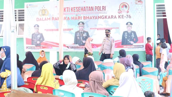 DALAM RANGKA MENYAMBUT HUT BHAYANGKARA KE-76 POLRES MADINA GELAR BHAKTI KESEHATAN
