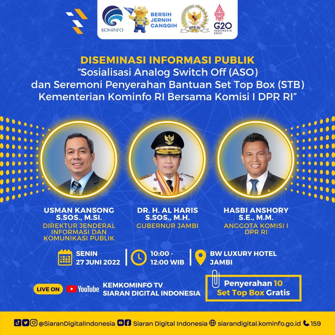 Dirjend IKP : TV Analog akan Dimatikan total oleh Pemerintah mulai 2 November 2022