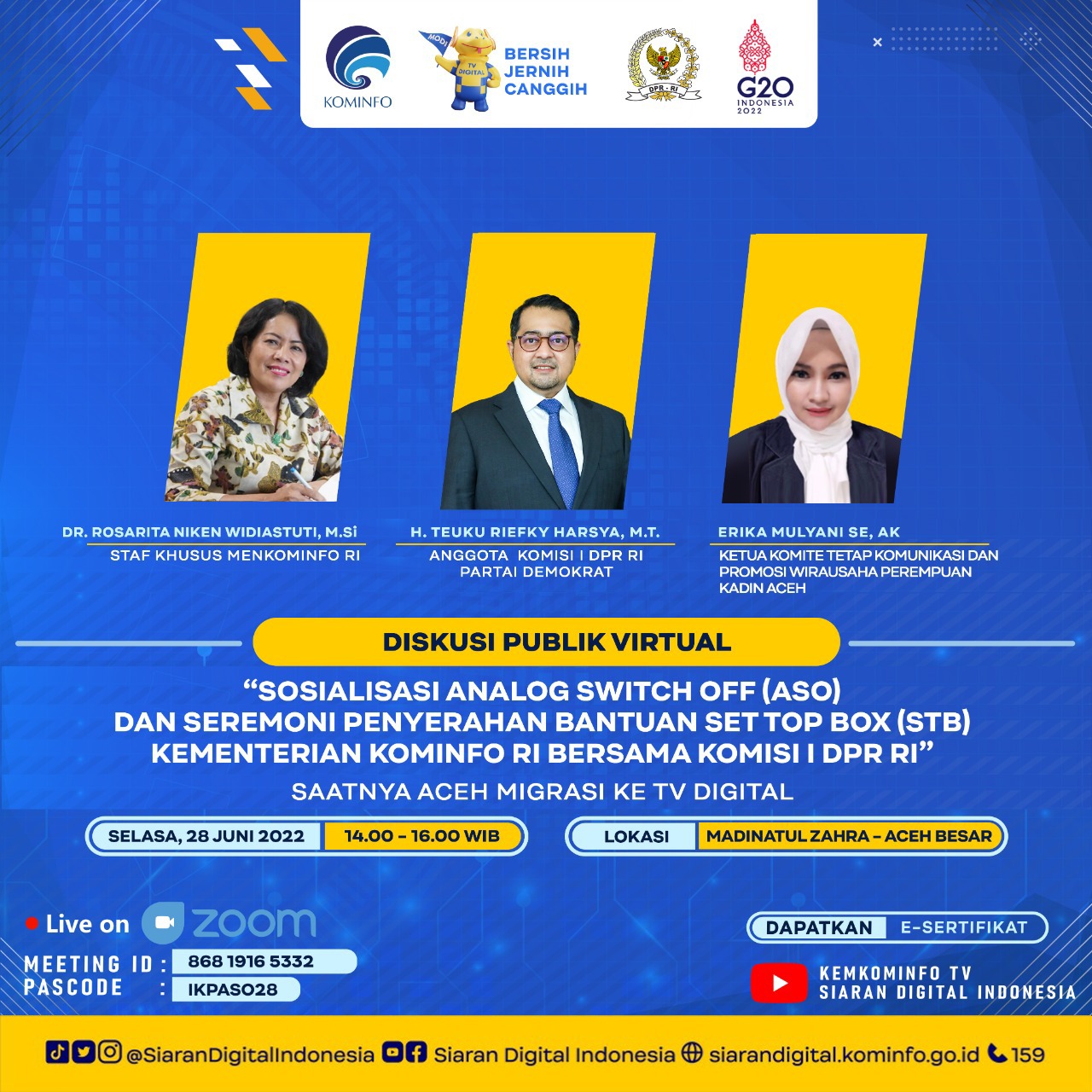 Sosialisasi ASO, Komisi I DPR RI Teuku Riefky Harsya Mengajak Masyarakat Aceh untuk beralih ke TV Digital