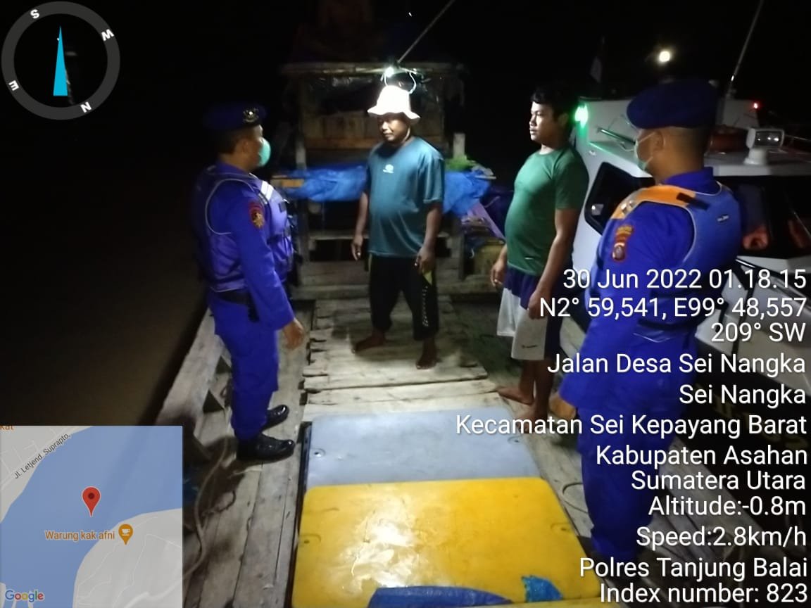 Personil Satpolair Polres Tanjungbalai Patroli Perairan Lakukan Tugas Pengawasan
