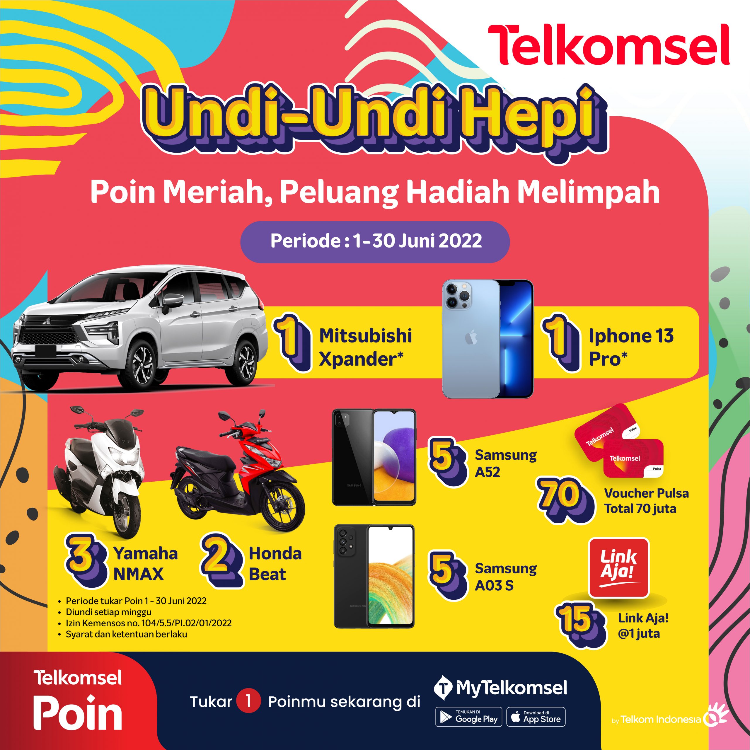 Program Undi-Undi Hepi Telkomsel Kembali Hadir Dengan Beragam Hadiah Menarik untuk Pelanggan