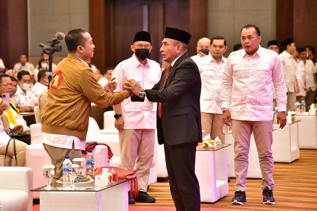 Hadiri Rakorcab Gerindra Medan  Edy Rahmayadi Kenang Saat Ditawarkan  Prabowo Naik Perahu Gerindra