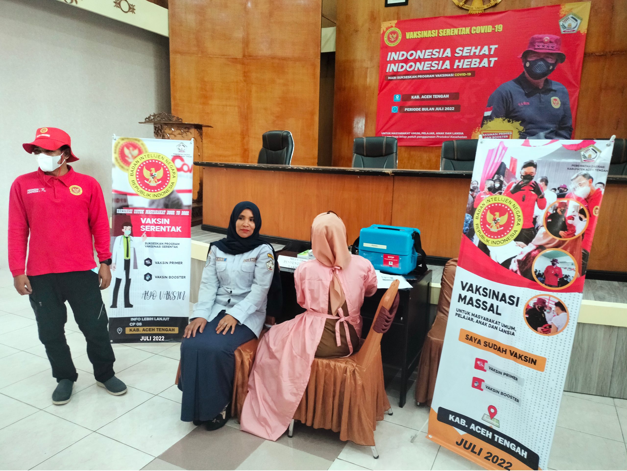 Akselarasi Vaksinasi Dosis-3/ Booster Bagi Pelayan Publik oleh BIN di Wilayah Aceh Tengah