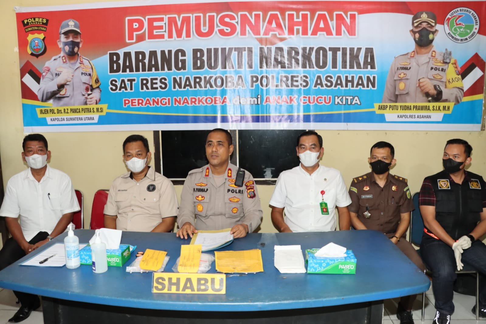 Kapolres Asahan, AKBP. Putu Yudha Prawira Pimpin Pemusnahan 1.896,8 Gram Sabu