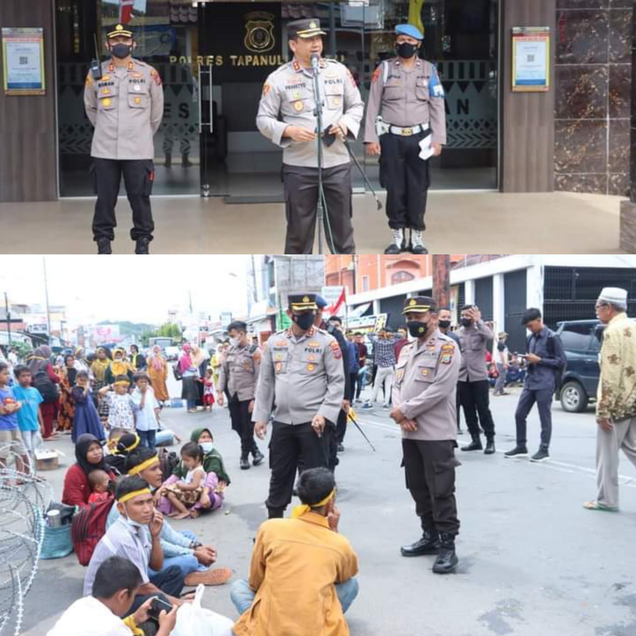 Polres Padangsidimpuan beri pengawalan Aksi Unras Masyarakat Paluta di Polres Tapsel