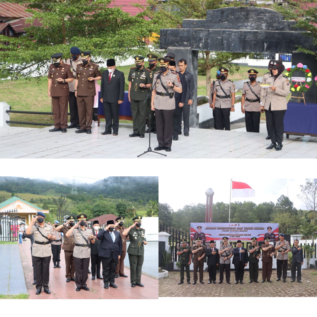 Sambut HUT Bhayangkara ke-76, Polres Tapsel dan Forkopimda Ziarah Ke Makam Pahlawan