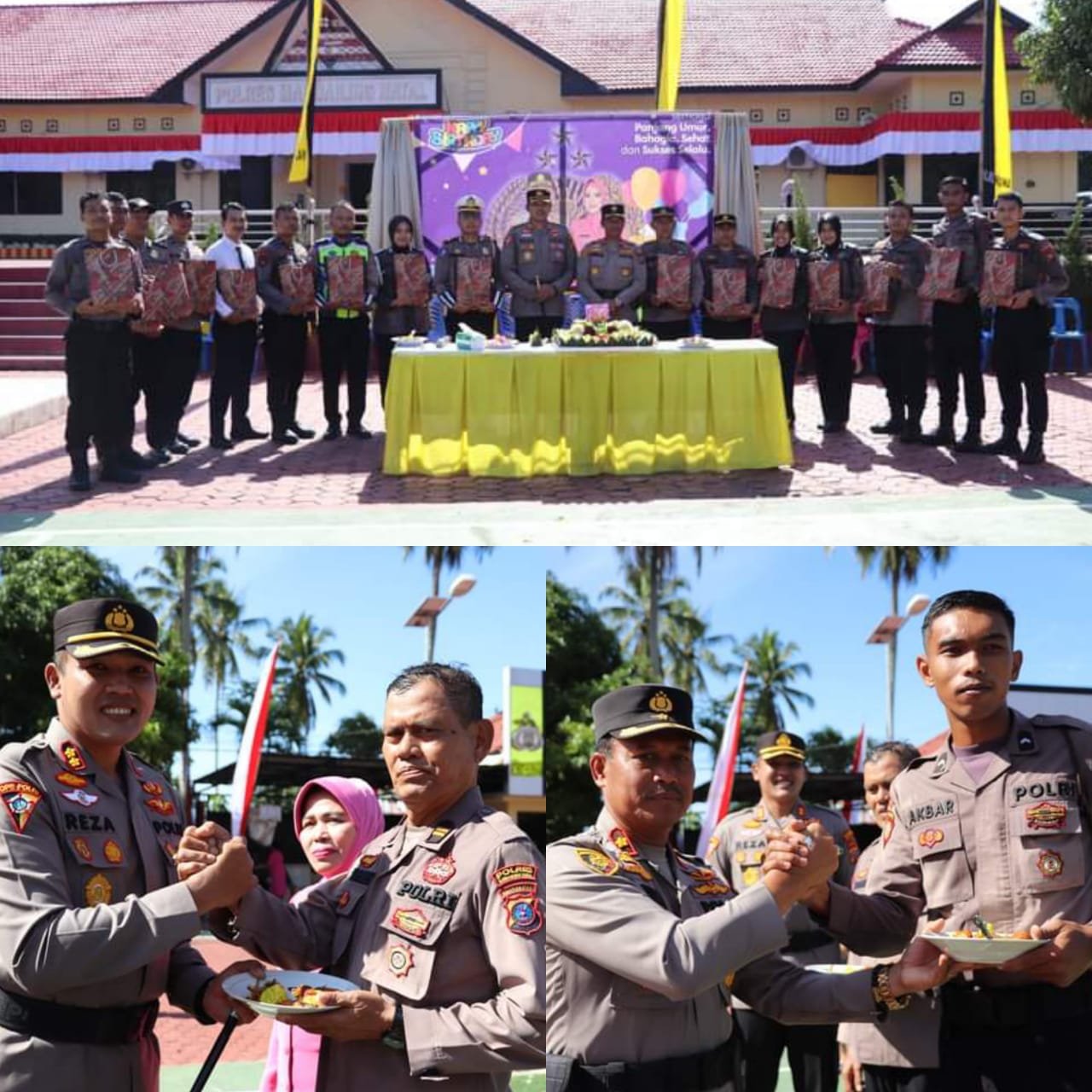 KAPOLRES & PJU SERTA PERSONIL POLRES MANDAILING NATAL RAYAKAN ULTAH 20 PERSONIL YANG LAHIR DI BULAN JUNI