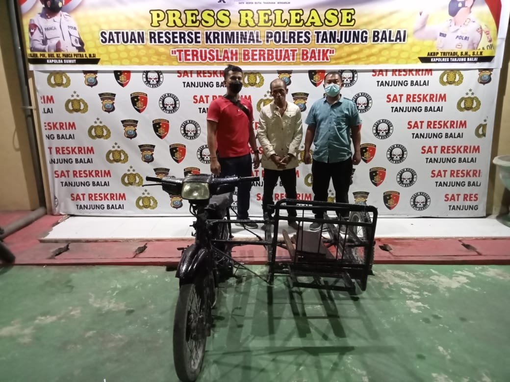Dari Rekaman CCTV, Satreskrim Polres Tanjungbalai Ringkus Pelaku Pencuri Becak Barang