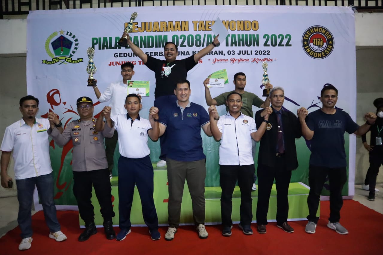 Polres Asahan Hadiri Penutupan Turnamen Taekwondo Piala Dandim 0208/AS Tahun 2022