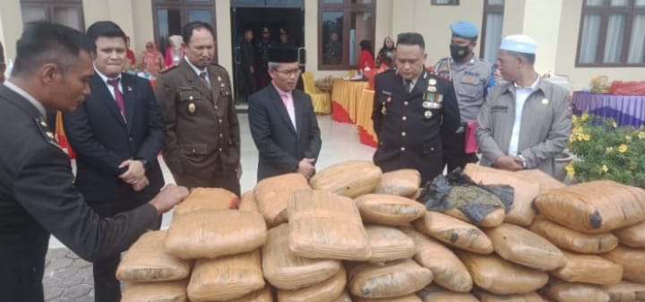 Sat Sabhara Temukan 80 Bal Daun Ganja,Kado HUT Bhayangkara ke-76 Polres Palas