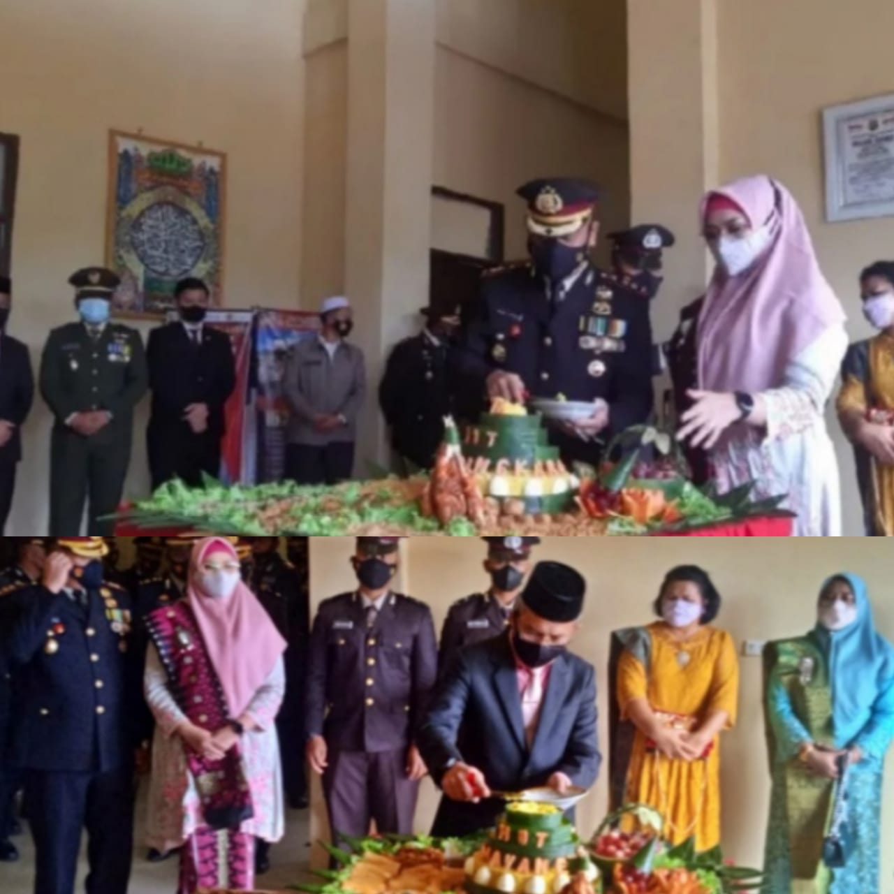 Potong Tumpeng Warnai Syukuran HUT Bhayangkara ke 76 di Mako Polres Padang Lawas