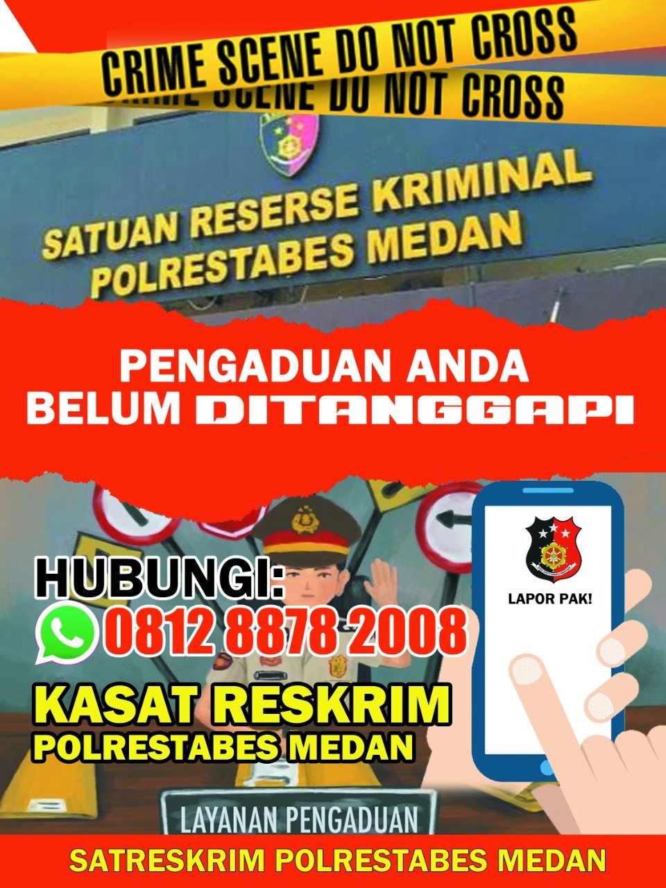 Kasat Reskrim Polrestabes Medan Tingkatkan Pelayanan dengan Memberi Nomor WhatsApp 0812 8878 2008