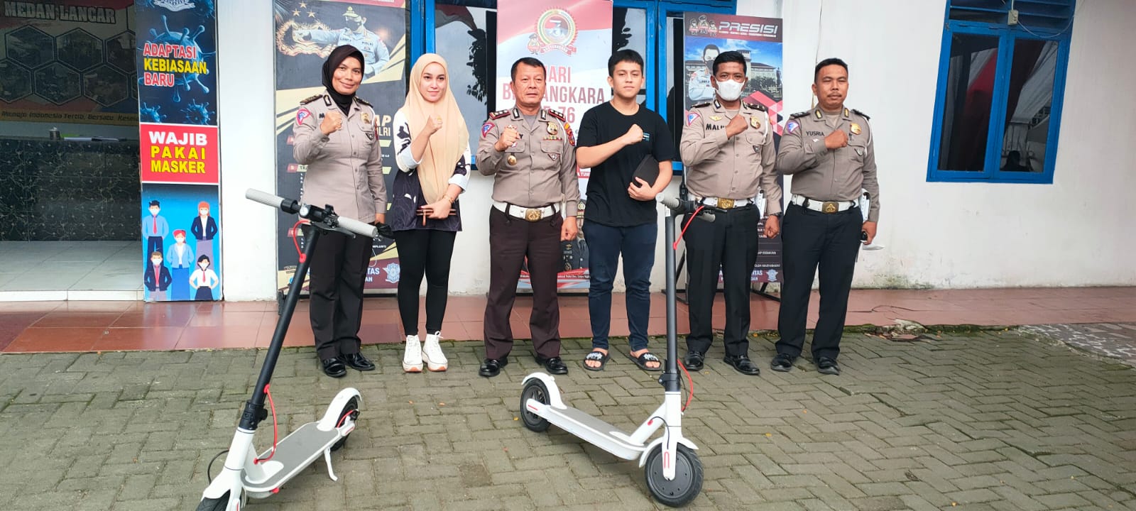 Satlantas Polrestabes Himbau Komunitas Skuter Patuhi Lalin dan Jangan Gunakan Fasiltas Lapangan Merdeka Medan