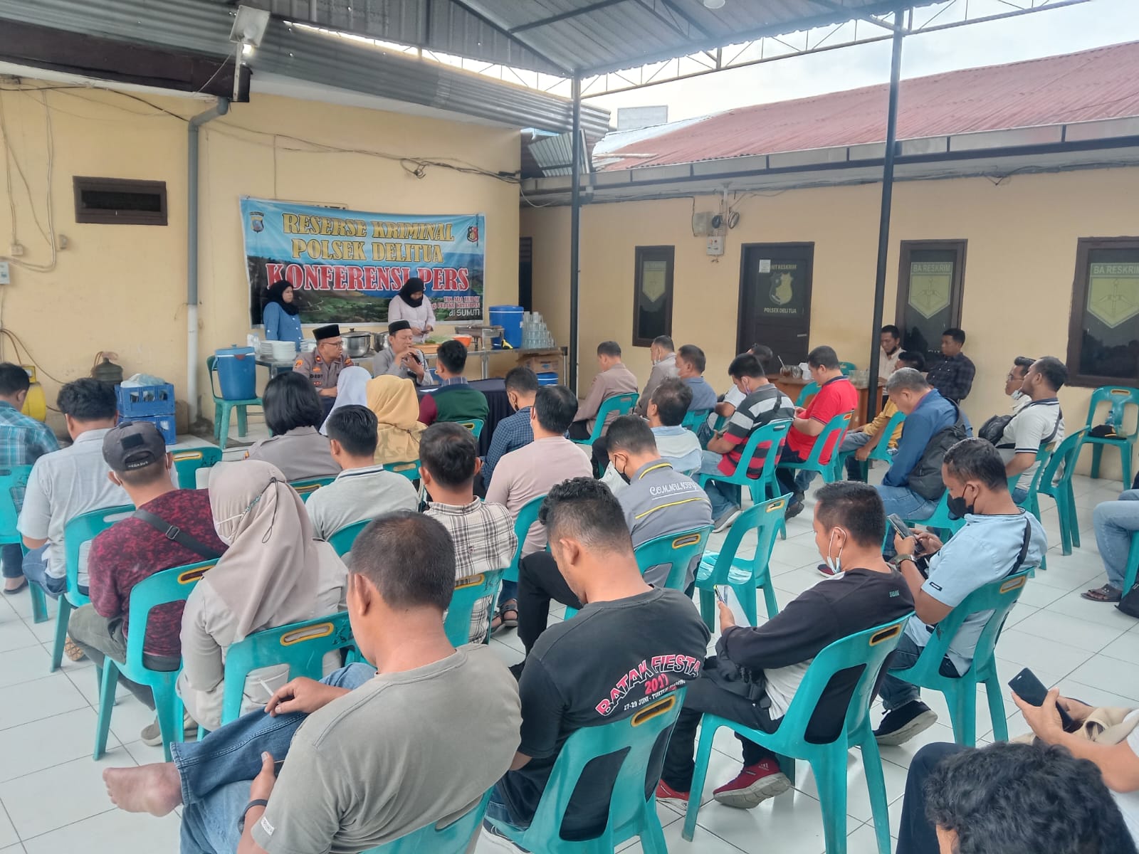 Polsekta Deli Tua Gelar Syukuran Tiga Personelnya Naik Pangkat Sekaligus Merayakan Idul Adha 1443 H/2022 M