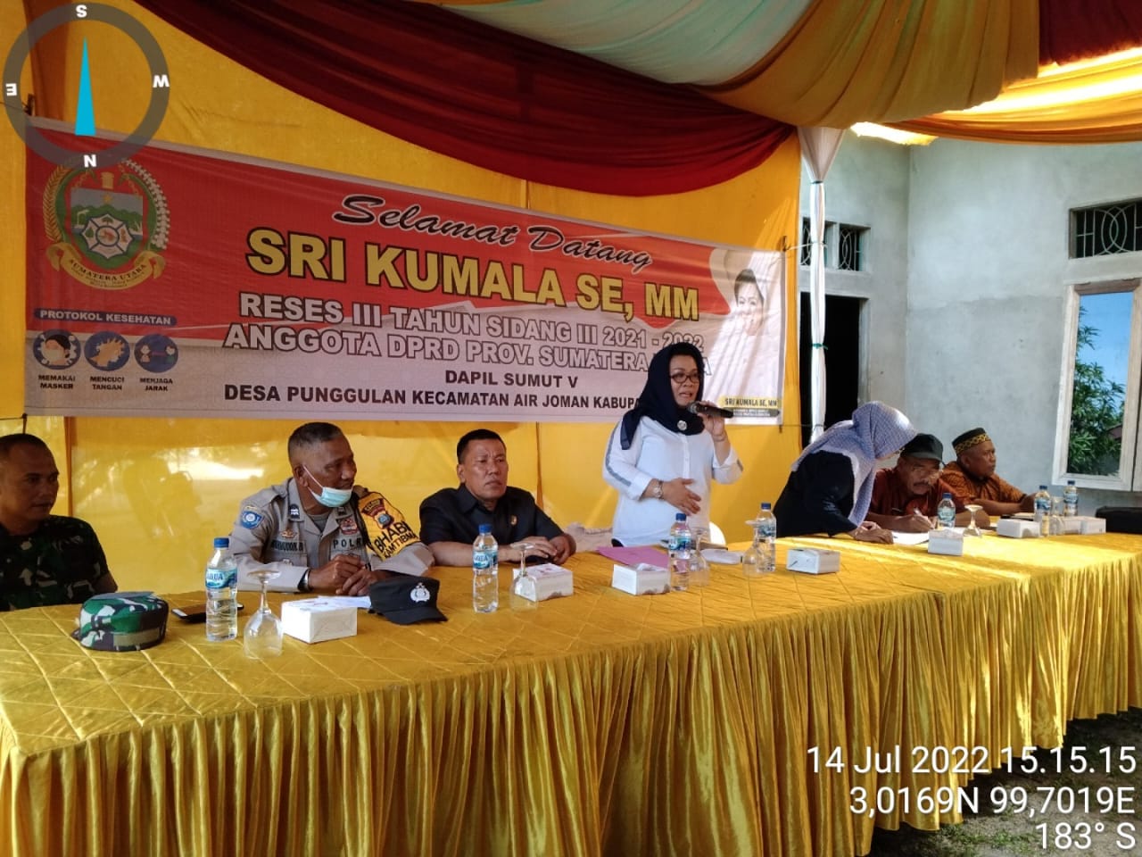 Bhabinkamtimas Polsek Air Joman Polres Asahan Hadiri Reses Anggota DPRD Sumut