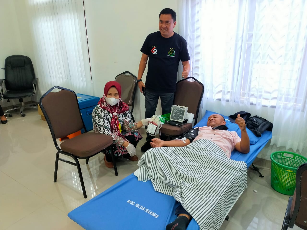 Dukung Kejari Sergai, PWI Ikut Donor Darah Sambut HUT Adhyaksa ke 62 tahun 2022