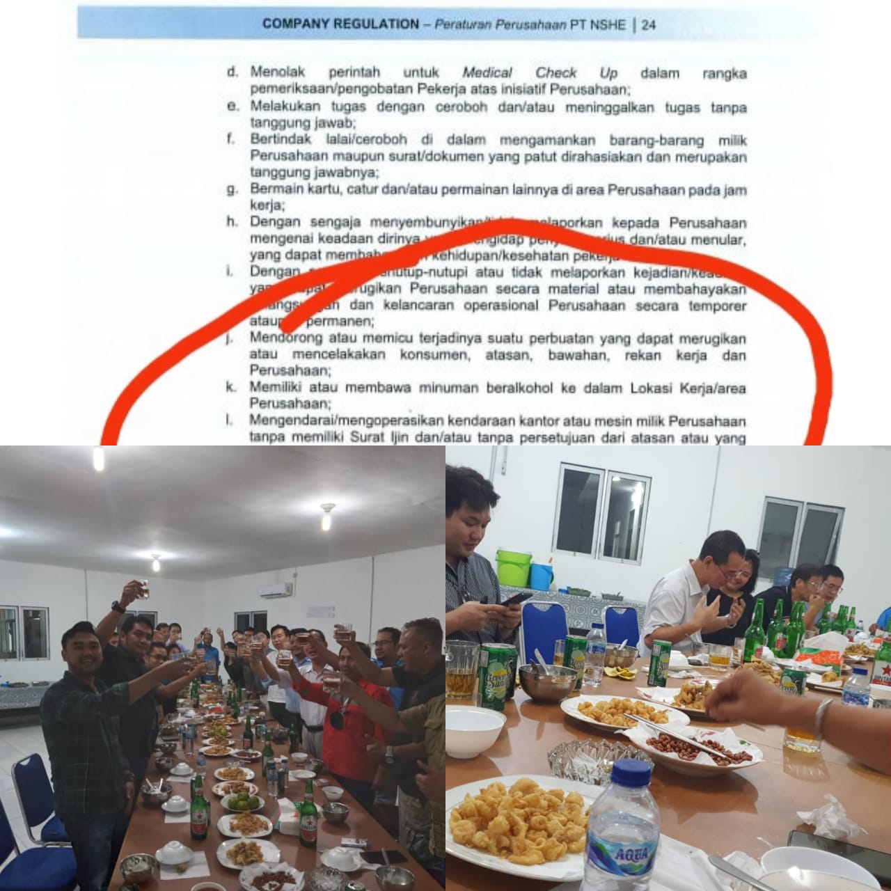 Bumi Dalihan Na Tolu Ternodai Diduga Oknum Petinggi Serta Pegawai PLTA Marancar Pesta Minuman Keras Beralkohol Di Area Perusahaan