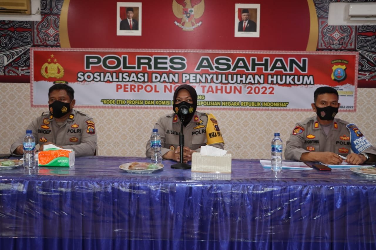 Polres Asahan Sosialisasi dan Penyuluhan Hukum Perpol No 7 Tahun 2022