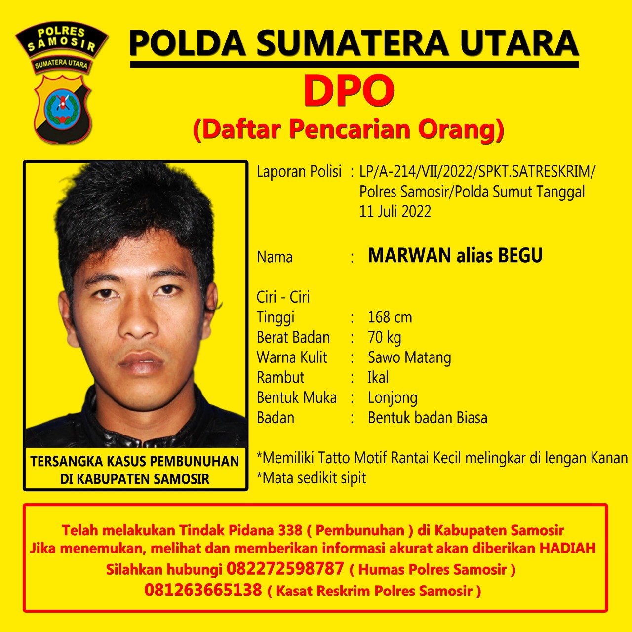 DPO Terduga Pelaku Pembunuhan Pasutri di Samosir Ditangkap Tim Gabungan Poldasu dan Polres Samosir.