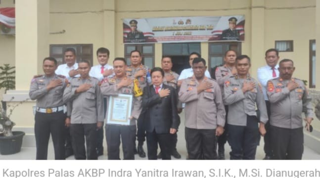 Kapolres Palas AKBP Indra Yanitra Irawan, S.I.K., M.Si Dianugerahi Presisi Award Dari LEMKAPI
