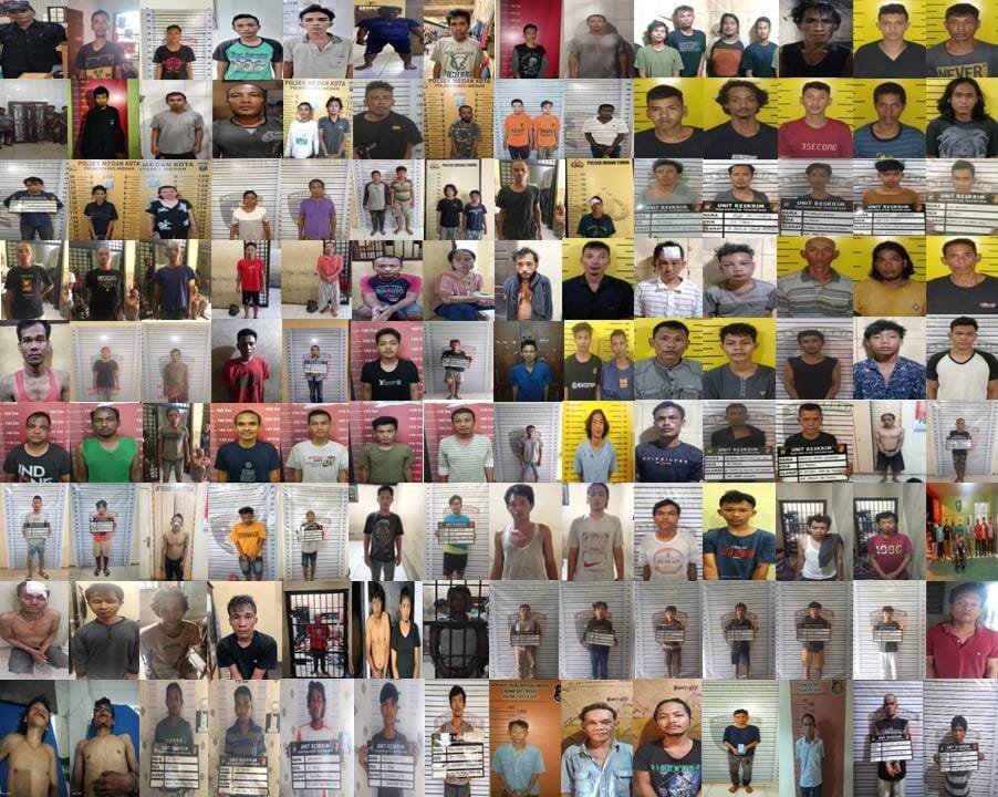 Selama Tiga Pekan, Polrestabes Medan Tahan 145 Pelaku Kejahatan Jalanan 3C