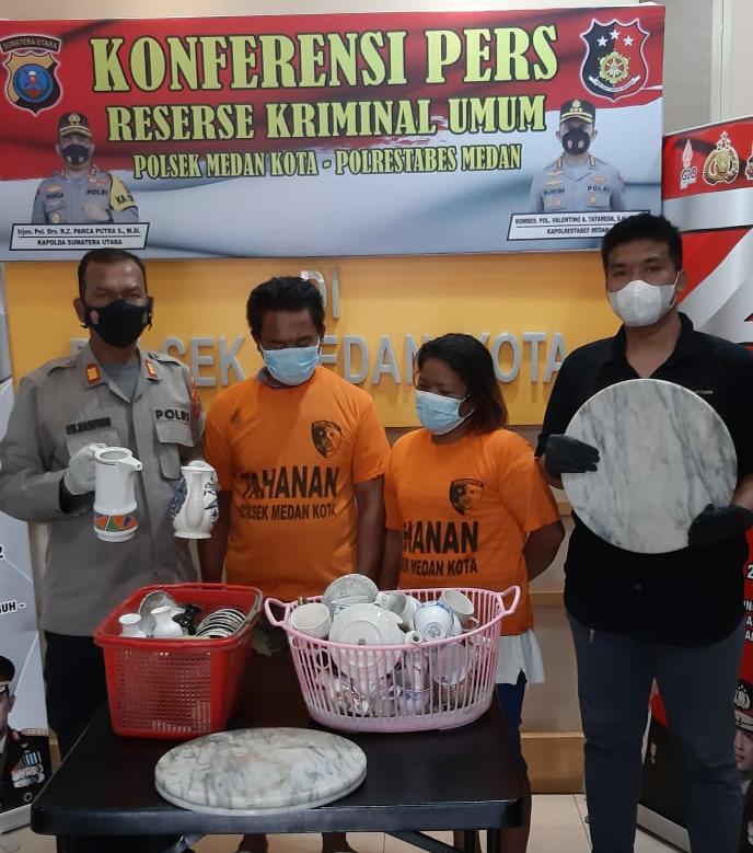 Unit Reskrim Polsek Medan Kota Ringkus Maling dan Penadah Barang Pecah Belah