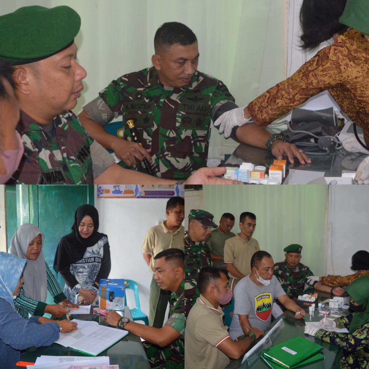 Kodim 0212/Tapsel Gelar Posbindu (PTM) Penyakit Tidak Menular Bagi Prajurit, PNS dan Persit KCK Cabang XLV
