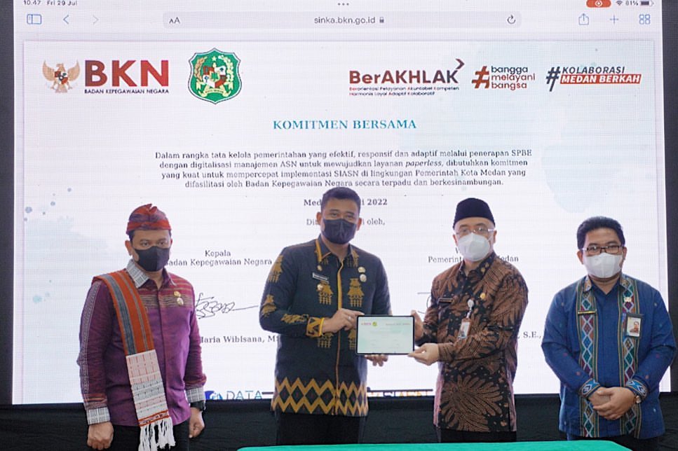 BKN Canangkan Medan Sebagai Kota Â Integrasi SIMPEG Dengan SIASN BKN, Bobby Nasution: Peningkatan SDM Diikuti Data Akurat