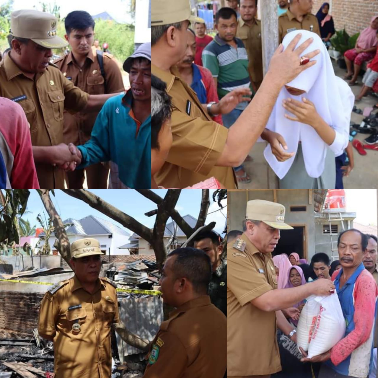 Bupati Madina Sambangi Korban Kebakaran Di Kelurahan Dalan Lidang